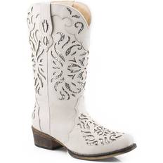 Faux Leather - Women Riding Shoes Roper Riley Glitz Snip W - Off White