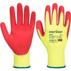 Red Work Gloves Portwest A626Y5RS Vis-Tex HR Cut Nitrile Regular Glove, Yellow & Red