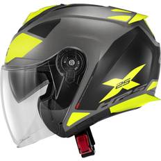 Givi Motorcycle Helmets Givi X.25 Target, Jethelm Matt Schwarz/Grau/Neon-Gelb