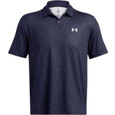 Green Polo Shirts Under Armour T2G Printed Polo Shirt - Midnight Navy/Black