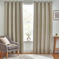 Beige Curtains Furn Dawn Natural Thermal Blackout Eyelet Curtain 168 x 137 cm - Cream