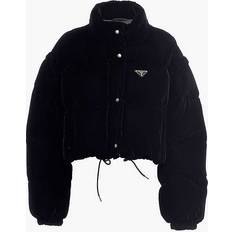 Velvet Outerwear Prada Convertible Cropped Velvet Down Jacket