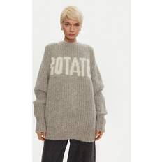 ROTATE Birger Christensen Knitted Logo Sweater - Opal Gray