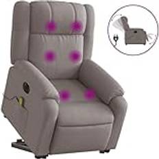 Massagefåtöljer på rea vidaXL Elektrisk massagefåtölj med uppresningshjälp taupe tyg, fåtölj, fåtölj med uppresningshjälp, reclinerstol, fåtöljer