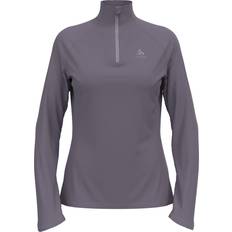 Elastan/Lycra/Spandex Basisschicht-Oberteile Odlo Essential Ceramiwarm 1/2 Zip Midlayer Damen - Grau