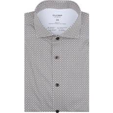 Olymp Level 5 Shirt Print - Beige