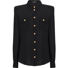 Silke Skjorter Balmain Crêpe de chine Shirt - Black