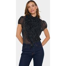 Saint Tropez LiljaSZ Crinkle SS Shirt Bluser 30512464 Black