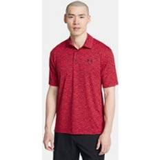 Golf - Red Polo Shirts Under Armour Playoff 3.0 Printed Polo - Red/Midnight Navy