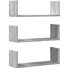 Marrone Mensole da Parete vidaXL Shelves 3 pcs Grey Sonoma 58 x 18 x 18 cm Wall Shelf