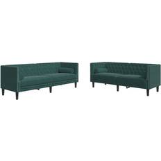 vidaXL 2-personers Chesterfield-sofasæt Mørkegrøn Sofa 2 personers
