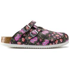 Birkenstock Sort Træsko Birkenstock Kay SL Narrow Fit Dame Sandaler - Sort/Rød Mønstret
