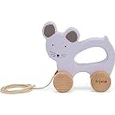 Muis Knuffels Trixie Houten Trekfiguur Mrs. Mouse