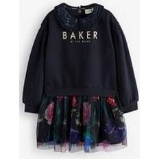 Ted Baker Girls Sequin Collar Mock Sweat Dress - Navy