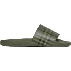 Slides Burberry Embossed Logo Slides - Military Green