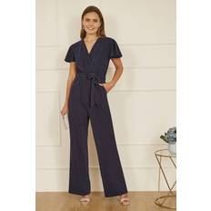 Jumpsuits & Overalls Yumi Navy Sparkle Stretch Wrap Over Jumpsuit