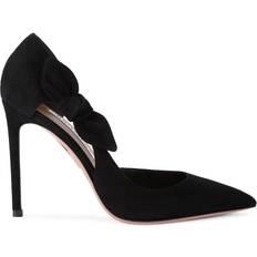 Aquazzura Suede Very Bow Tie Pumps 105 - Black