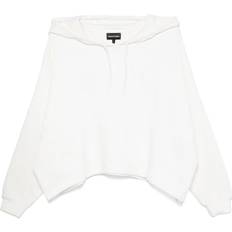 Emporio Armani Logo Cotton Hoodie - Female White