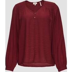 Rot Blusen s.Oliver Strukturierte Bluse V-Ausschnitt Damen Rot