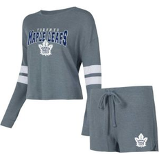 Sleepwear Concepts Sport Women's Gray Toronto Maple Leafs Meadow Long Sleeve T-Shirt and Shorts Sleep Set