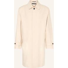 Jaune Manteaux Tommy Hilfiger Paletot Col Classique Droit En Coton - Beige