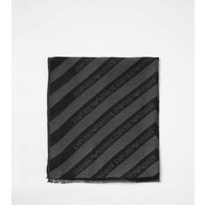 Grå - Viskose Halstørklæde & Sjal Emporio Armani Logoed Bands Pashmina Scarf - Grå
