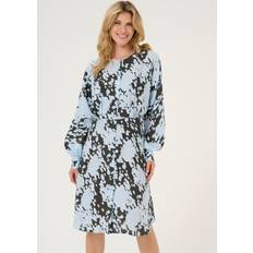 Multifärgade - Viskos Klänningar Kaffe Kalouise Dress Dam Midiklänning - Grey/Blue Graphic Cloud