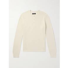 Rag & Bone Dexter Honeycomb-Knit Organic Cotton Henley T-Shirt Men - Neutrals