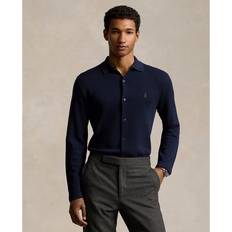 Lana merino Giubbotti Men's Merino Wool Shirt - Navy