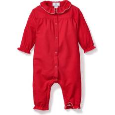 9-12M Nightwear Petite Plume Girl's Madeline Red Flannel Coverall