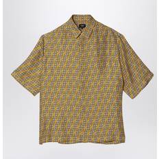 Women - Yellow Shirts Fendi Ff Labyrinth Silk Shirt - Yellow