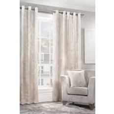Velvet - White Curtains Alan Symonds Crushed Velvet Eyelet Curtains 46" x 54" 117 cm x 137 cm
