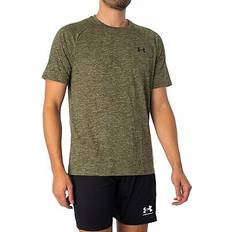 Under Armour Grün Oberteile Under Armour Tech 2.0 Kurzarm T-Shirt - Grünmeliert/Schwarz