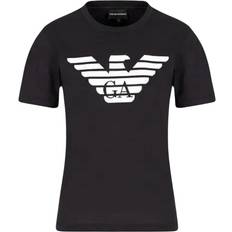 Emporio Armani Organic Tops Emporio Armani Ørn Logo Print Organick Bomull T-skjorte - Black