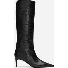 Dolce & Gabbana Women Boots Dolce & Gabbana Crocodile-print Calfskin Boots Black