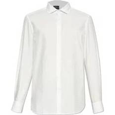 Emporio Armani White Shirts Emporio Armani Hemd Aus Baumwolle Mit Durchgehendem Logo-schriftzug - Jacquard-stoff