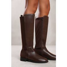 Where's That From Parker Knee High Boots With Side Zip - Womens - Brown