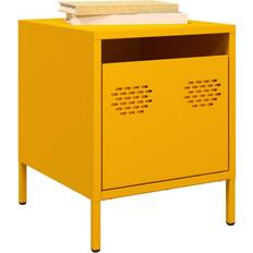 Møbler vidaXL Sengeborde 2 Stk 35x39x43,5 cm Stål Sennepsgul Sengebord