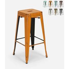 Orange Tabourets De Bar Vintage 78 cm Tabouret