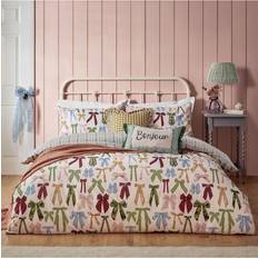 Silk Textiles Furn Noortje Bows Trending Set - Polycotton - Size King Duvet Cover Pink, Blue, Green