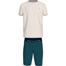 Homme - Multicolore Pyjamas Tommy Hilfiger Pyjama-Set Kurz - Mehrfarbig (Ht Oat/Flag Midnight Turquoise)