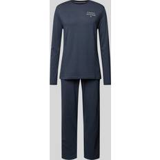 Herr Pyjamasar Tommy Hilfiger Long Sleeve Jersey PJ Set - Navy