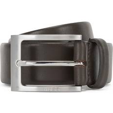 BOSS Logo-emed Leather Belt - Medium Brown