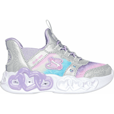 Skechers Toddler Slip-Ins Infinite Heart Lights Sneaker - Silver/Multi