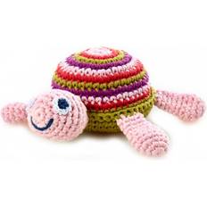 Hello Kitty Sköldpadda Gosedjur med Skallra 15 cm Ekologisk Rosa