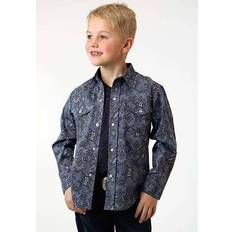 Green Shirts Roper Vice Roy Paisley Long Sleeve Snap Shirt - Green