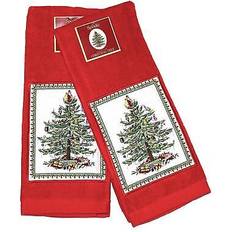 Spode Christmas Tree Hand - Set of 2 Kitchen Towel Red