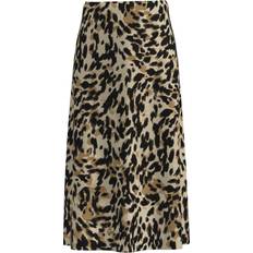 Midiröcke - XL Y.A.S Yaspella Hw Midi Skirt S. Noos Damen - Black/AOP Leo Print