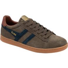 Gola Skor Gola Equipe II Suede Trainers - Dark Taupe/Navy/Rust