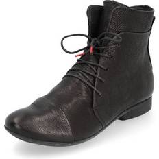 Stiefelette Schwarz Flacher Absatz für Damen